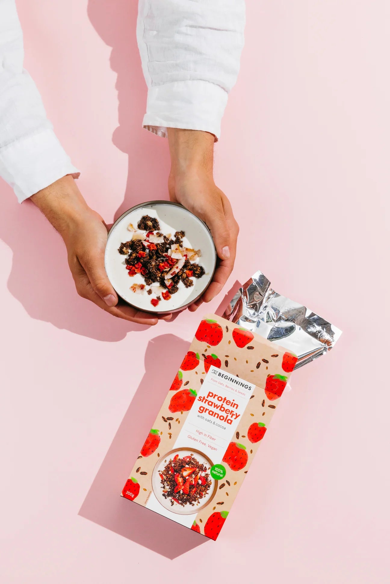 Granola protéiné à la fraise